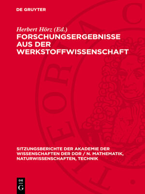 cover image of Forschungsergebnisse aus der Werkstoffwissenschaft